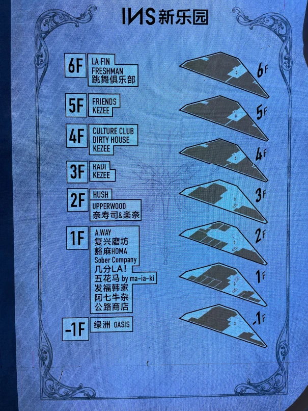 上海夜遊び新定番・INS新楽園・フロア案内